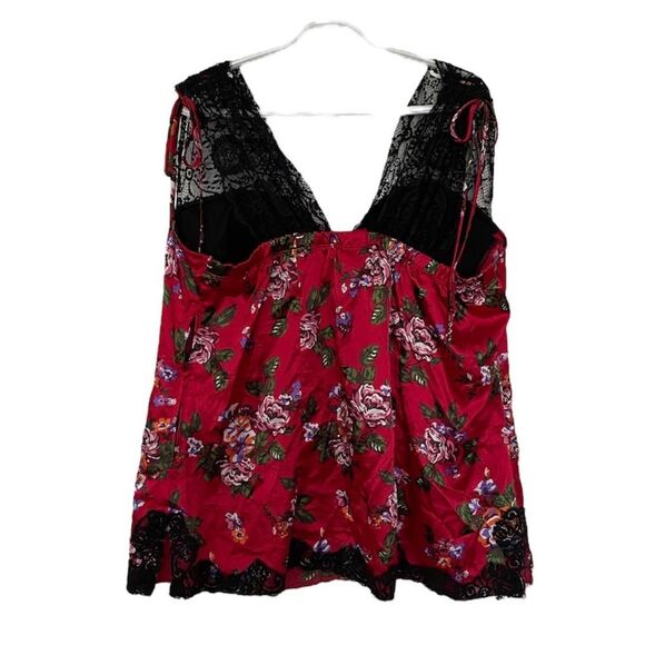 Torrid Satin Floral Corset Bustier Style Camisole Top Babydoll Lace Trim Sz 3 - Picture 2 of 10